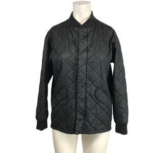 Madewell Black Quilted Bomber Jacket